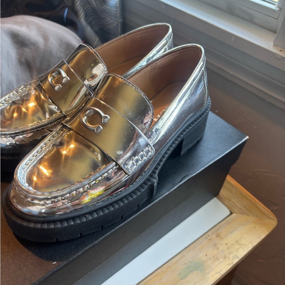 Coach Women's Silver Loafers - Picture 3 of 3